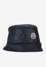 Moncler Logo Patch Diamond Quilt Bucket Hat Navy K20933B00027788RA_778