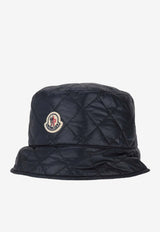 Moncler Logo Patch Diamond Quilt Bucket Hat Navy K20933B00027788RA_778