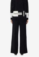 Elisabetta Franchi Straight-Leg Track Pants with Logo Black KP69S56E2_EF3