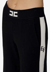Elisabetta Franchi Straight-Leg Track Pants with Logo Black KP69S56E2_EF3