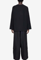 Y-3 Long-Sleeved T-shirt with 3-Stripes Black JW7351_black