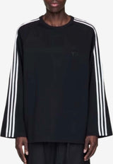 Y-3 Long-Sleeved T-shirt with 3-Stripes Black JW7351_black