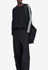 Y-3 Long-Sleeved T-shirt with 3-Stripes Black JW7351_black