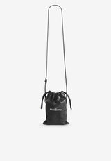 Balenciaga Debossed Logo Nappa Leather Phone Holder Black 8529302ABH61090_BLACK/L WHITE_44824376