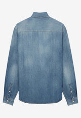 Saint Laurent Cassandre Faded Denim Shirt Blue 862246Y29YA4428_Horizon Blue_44132660