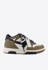 Off-White Out of Office Leather Sneakers Green OMIA189S26LEA0036349_KAKI DARK B_53278408