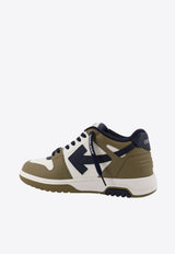 Off-White Out of Office Leather Sneakers Green OMIA189S26LEA0036349_KAKI DARK B_53278408