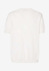 Fendi FF Embroidered Knit T-shirt White FZY443AYYGF0QA0_White_42821665