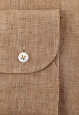 Hugo Boss Long-Sleeved Linen Shirt Beige 50560284264_Mediumbeige_44130093