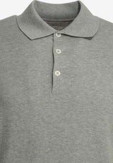 Brunello Cucinelli Long-Sleeved Knit Polo T-shirt Gray M29800135CY162_9bca721f-1670-4b28-976b-d1777c893bf6