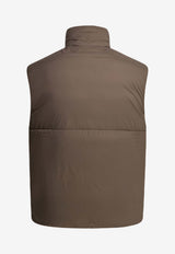 Canada Goose Lodge Label Padded Vest Brown LONG VEST4160MB9394_7605cbcd-f2f3-4970-af47-25e31eb77dea