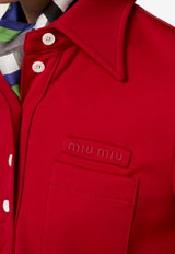 Miu Miu Embroidered-Logo Polo T-shirt Ruby MT2204SOOO14OA_F0041