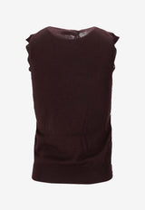 Miu Miu V-neck Wool Knit Vest Brown MMV209SOOO14RH_F0324