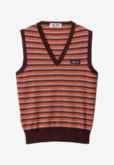 Miu Miu Striped Wool Knit Vest Multicolor MMV337SOOO1844_F0049