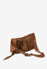 Miu Miu Utilitaire Suede Shoulder Bag Brown 5BC205VPOO2CSS_F0324