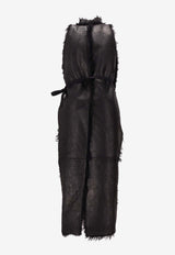 Rick Owens SL Cyclops Shearling Belted Coat Black RO02E4950LSHCR_09