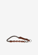 Miu Miu Trick Metal and Leather Key Ring Brown 5TL6312G7U_F0GVP
