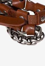 Miu Miu Trick Metal and Leather Key Ring Brown 5TL6312G7U_F0GVP