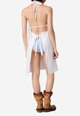 Miu Miu Workwear Apron with Logo-Label White MCX357SOOO19SE_F0009
