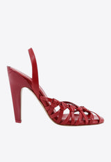 Chloé Estra 100 Braided Leather Slingback Sandals Raspberry CH26U17YRC6Y8_RaspberrySorbet_41114820