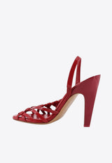 Chloé Estra 100 Braided Leather Slingback Sandals Raspberry CH26U17YRC6Y8_RaspberrySorbet_41114820