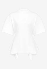 Alaïa Paneled Crewneck T-shirt White AA9I0026J103C000_White_48013905