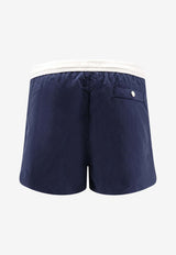 AMI PARIS Ami De Coeur Swim Shorts Blue HBW317PA0027A042_ENCRE/BLANC CREME_48013886
