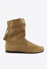 Isabel Marant Woosta Suede Ankle Boots Beige BO0254FAD1A23S50TA_Beige_41973278