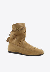 Isabel Marant Woosta Suede Ankle Boots Beige BO0254FAD1A23S50TA_Beige_41973278