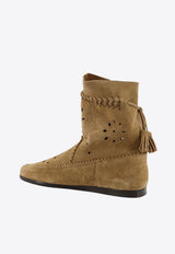 Isabel Marant Woosta Suede Ankle Boots Beige BO0254FAD1A23S50TA_Beige_41973278