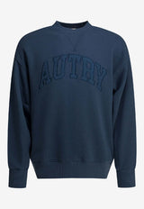 Autry Logo Embroidered Jersey Knit Sweatshirt Blue SWPX036R_b75daa46-d69f-4f5f-819f-bb368881f47d