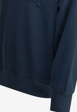 Autry Logo Embroidered Jersey Knit Sweatshirt Blue SWPX036R_b75daa46-d69f-4f5f-819f-bb368881f47d