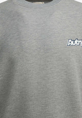 Autry Logo Print Jersey Knit Sweatshirt Gray SWPX035D_03ef336f-eacb-4a8c-93a7-f9be8be15f5b