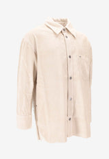 AMI PARIS Corduroy Side-Slit Overshirt White USH793CO0131_185