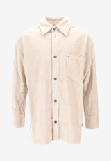 AMI PARIS Corduroy Side-Slit Overshirt White USH793CO0131_185