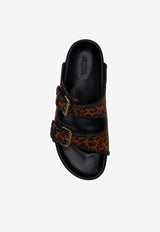 Isabel Marant Lennyo Leopard-Print Flat Sandals Brown SD0118FAC3A27S_99LE