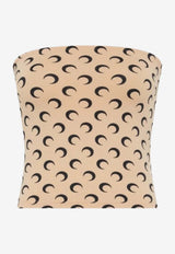 Marine Serre Moon Print Tube Top Tan WTS011ACJER0001_TA10