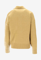 AMI PARIS Ami De Coeur Alpaca Polo Sweater Yellow UPL408KN0135_3993