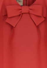 Valentino Bow-Embellished Mini Dress Red 8B0VAKG01CFFE7_Geranio_42176791