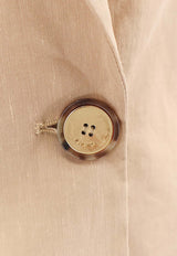 PINKO Freda Single-Breasted Blazer Beige 106597A34ID41_Beige_44130399