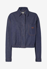 Fendi FF Logo Patch Denim Jacket Blue FLF856AOHSF0QB0_Blue_42821569