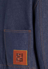 Fendi FF Logo Patch Denim Jacket Blue FLF856AOHSF0QB0_Blue_42821569