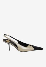 Saint Laurent Babylone 75 Slingback Pumps Cream 858966-AAESX-9204