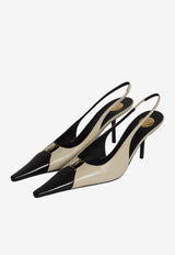 Saint Laurent Babylone 75 Slingback Pumps Cream 858966-AAESX-9204