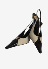 Saint Laurent Babylone 75 Slingback Pumps Cream 858966-AAESX-9204