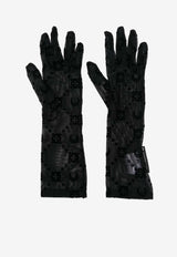 Marine Serre Flocked Monogram Gloves Black WSA027ACJER0005_BK99