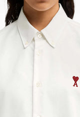 AMI PARIS Ami De Coeur Long-Sleeved Shirt White BFUSH063CO0031_168