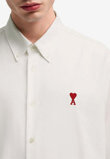 AMI PARIS Ami De Coeur Long-Sleeved Shirt White BFUSH063CO0031_168