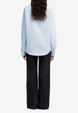 AMI PARIS Ami De Coeur Long-Sleeved Shirt Light Blue BFUSH063CO0031_450