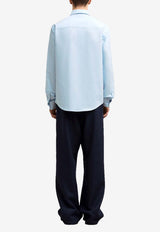 AMI PARIS Ami De Coeur Long-Sleeved Shirt Light Blue BFUSH063CO0031_450